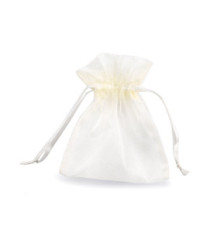 Sacchetti bomboniera Milly - 8,5 x 10 cm - organza - avorio - PNP - conf. 20 pezzi