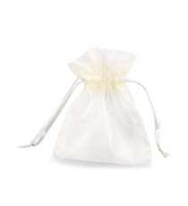 Sacchetti bomboniera Milly - 8,5 x 10 cm - organza - avorio - PNP - conf. 20 pezzi