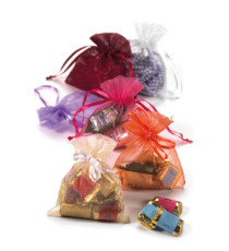 Sacchetti bomboniera Milly - 8,5 x 10 cm - organza - avorio - PNP - conf. 20 pezzi