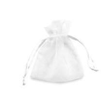 Sacchetti bomboniera Milly - 8,5 x 10 cm - organza - bianco - PNP - conf. 20 pezzi