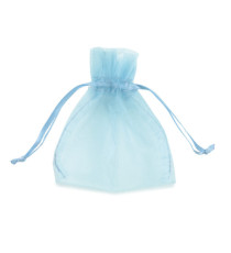 Sacchetti bomboniera Milly - 8,5 x 10 cm - organza - celeste - PNP - conf. 20 pezzi