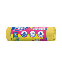 Sacchi per immondizia - 70x110 cm - 120 L - 16 micron - giallo - Logex Professional - rotolo da 10 sacchetti