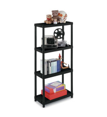Scaffale 3060/4 - 4 ripiani - 60 x 30 x 132 cm - PPL - nero - Terry