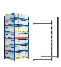 Scaffale RANG'ECO - modulo aggiunta - 5 ripiani - 100 x 70 x 200 cm - grigio - Paperflow