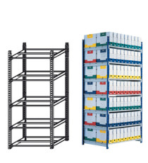 Scaffale RANG'ECO - modulo base - 5 ripiani - 100 x 70 x 200 cm - grigio - Paperflow
