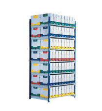 Scaffale RANG'ECO - modulo base - 5 ripiani - 100 x 70 x 200 cm - grigio - Paperflow