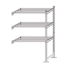 Scaffale Rang'Eco180 - modulo aggiunta - 5 ripiani - portata ripiano 180 kg - 100 x 35 x 200 cm - acciaio - grigio/blu -