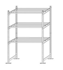 Scaffale Rang'Eco300 - modulo base - 3 ripiani - portata ripiano 300 kg - 100 x 60 x 200 cm - acciaio - grigio/blu - Pap