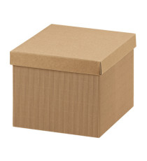 Scatola - con coperchio - 40 x 28,5 x 24 cm - cartone onda - avana - Scotton