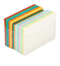 Scatola 100 cartoncini (200gr) + 100 buste (90gr) - arcobaleno - formato 4 - Favini