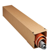 Scatola a tubo Square Box - chiusura strip - 10,5 x 10,5 x 61 cm - cartone microonda - avana - Bong Packaging - conf. 10