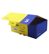 Scatola automontante per ecommerce PICK&Post - M - 36 x 24 x 12 cm - giallo/blu - Blasetti