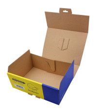 Scatola automontante per ecommerce PICK&Post - S - 26 x 19 x 10 cm - giallo/blu - Blasetti