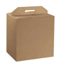 Scatola panettone + bottiglia - liscio - 33 x 25 x 35 cm - avana - Scotton