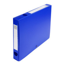 Scatola per archivio box - con bottone - 25 x 33 cm - dorso 4 cm - blu - Exacompta