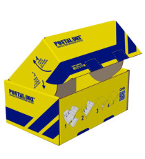 Scatola spedizioni Postal Box - L - 40 x 27 x 17 cm - giallo/blu - Blasetti