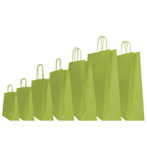 Shopper Twisted - maniglie cordino - 36 x 12 x 41 cm - carta kraft - verde fagiolo - Mainetti Bags - conf. 25 pezzi