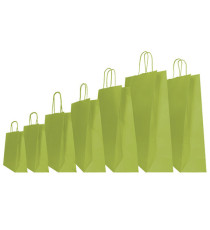 Shopper Twisted - maniglie cordino - 36 x 12 x 41 cm - carta kraft - verde fagiolo - Mainetti Bags - conf. 25 pezzi