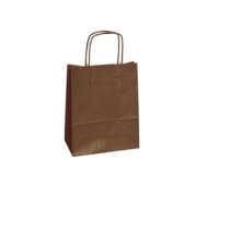 Shopper Twisted - maniglie cordino - 45  x 15 x 50 cm - carta kraft - marrone - Mainetti Bags - conf. 25 pezzi