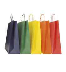 Shopper Twisted - maniglie cordino - 45 x 15 x 50 cm - carta biokraft - colori assortiti autunno/inverno - Mainetti Bags