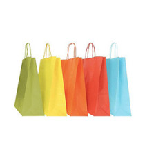 Shopper Twisted - maniglie cordino - 45 x 15 x 50 cm - carta biokraft - colori assortiti primavera/estate - Mainetti Bag
