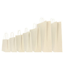 Shopper Twisted - maniglie cordino - 45 x 15 x 50 cm - carta kraft - avorio - Mainetti Bags - conf. 25 sacchetti