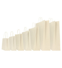 Shopper Twisted - maniglie cordino - 45 x 15 x 50 cm - carta kraft - avorio - Mainetti Bags - conf. 25 sacchetti