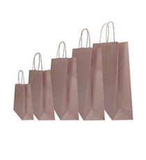 Shopper Twisted - maniglie cordino - 45 x 15 x 50 cm - carta kraft - rosa antico - Mainetti Bags - conf. 25 pezzi