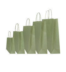 Shopper Twisted - maniglie cordino - 45 x 15 x 50 cm - carta kraft - salvia - Mainetti Bags - conf. 25 pezzi
