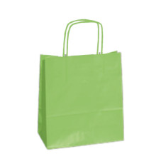 Shopper Twisted - maniglie cordino - 45 x 15 x 50 cm - carta kraft - verde mela - Mainetti Bags - conf. 25 pezzi