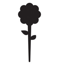 Silhouette Tags - formato fiore - 15 x 25 cm - nero - Securit - set 5 pezzi