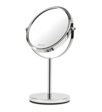 Specchio per trucco - con ingrandimento x3 - diametro specchio 15,5 cm - altezza 32 cm - grigio - Girmi