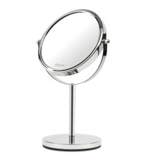 Specchio per trucco - con ingrandimento x3 - diametro specchio 15,5 cm - altezza 32 cm - grigio - Girmi