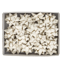Stelle di nastro carta erba - 20 mm x diam. 9 cm - avorio - Brizzolari - conf. 36 pezzi