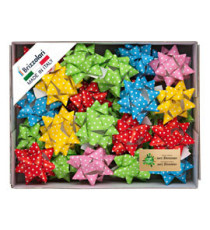 Stelle di nastro ecocarta - 20 mm x diam. 9 cm - fantasie assotite - Brizzolari - conf. 36 pezzi