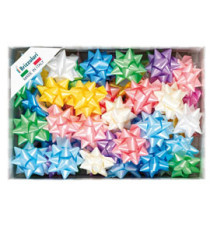 Stelle di nastro liscio 6800 - 19 mm x diam. 9 cm - colori assortiti primavera - Brizzolari - conf. 70 pezzi