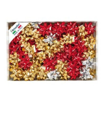 Stelle di nastro metal 6870 - 14 mm - diam. 6,5 cm - colori assortiti - Brizzolari - conf. 100 pezzi