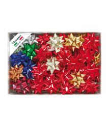 Stelle di nastro metal 6870 - 19 mm - diam. 9 cm - colori assortiti - Brizzolari - conf. 70 pezzi