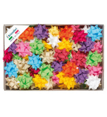 Stelle in Rafia sintetica - 19 mm - colori primaverili assortiti - Brizzolari - conf. 70 pezzi