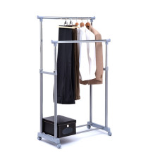Stender appendiabiti AC9002 - doppio - 90 cm - grigio/cromo - Serena Group