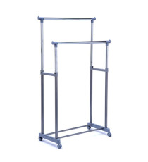 Stender appendiabiti AC9002 - doppio - 90 cm - grigio/cromo - Serena Group