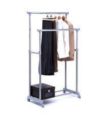 Stender appendiabiti AC9002 - doppio - 90 cm - grigio/cromo - Serena Group