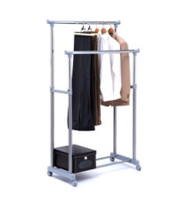 Stender appendiabiti AC9002 - doppio - 90 cm - grigio/cromo - Serena Group