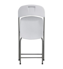Sedia pieghevole - 43x43x83 cm - polietilene/acciaio verniciato - bianco - Serena Group
