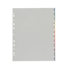 Separatore - 12 tacche personalizzabili - PP - 22x30 cm - grigio - Favorit