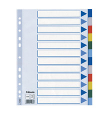 Separatore - 12 tasti colorati - PP - A4 - multicolore - Esselte