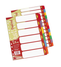 Separatore Festival - 12 tasti neutri colorati - cartoncino 140 gr - A4 - multicolore