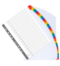 Separatore numerico 1/31 - cartoncino bianco 160 gr - tasti colorati - A4 maxi - Exacompta