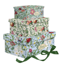 Set scatole regalo - fantasia Flowers - dimensioni assortite - cartoncino - Pigna - conf. 3 pezzi