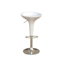 Sgabello bar - ABS/acciaio cromato - 35x45x55/78 cm - bianco - Serena Group